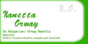 nanetta ormay business card